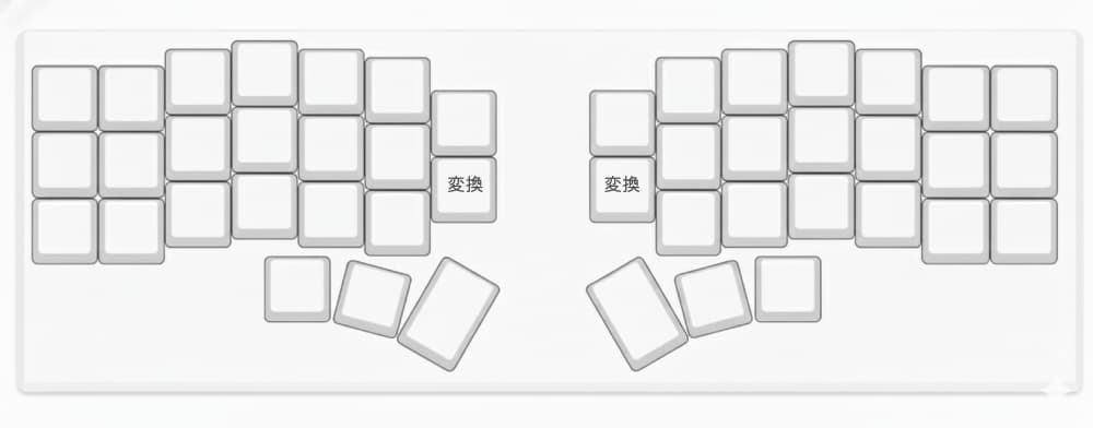 変換キーを中央に配置した図