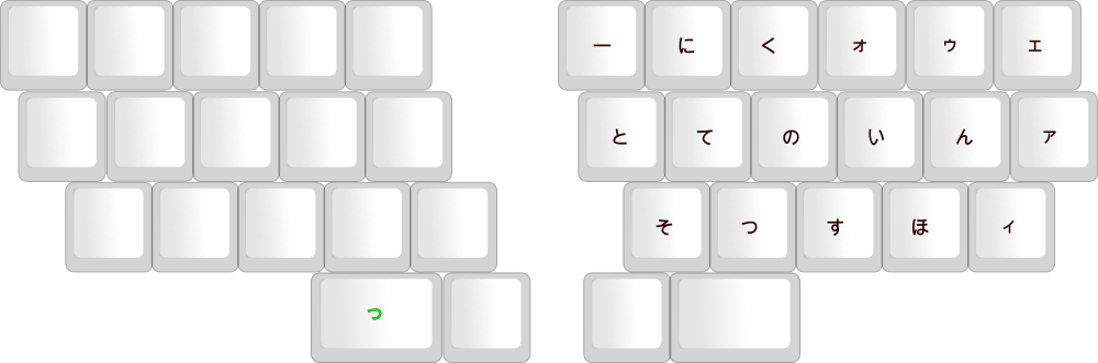 左親指キーで促音を打つさいの条件を図示