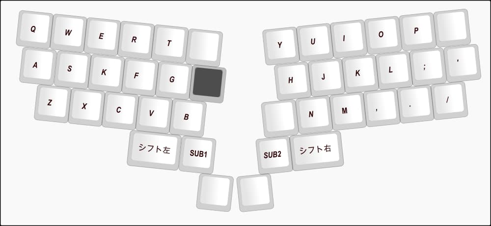 配列OACOがイメージするキーボードその1